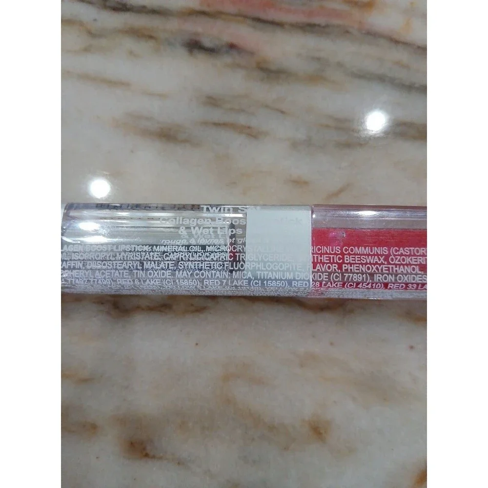 SKINN Cosmetics Twin Set Collagen Boost Lipstick & Wet Lip Gloss Papaya Party